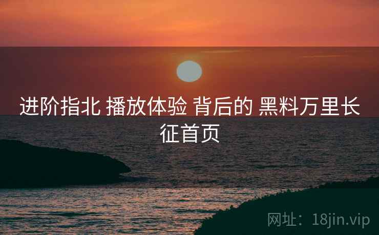 进阶指北 播放体验 背后的 黑料万里长征首页