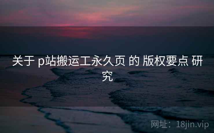 关于 p站搬运工永久页 的 版权要点 研究